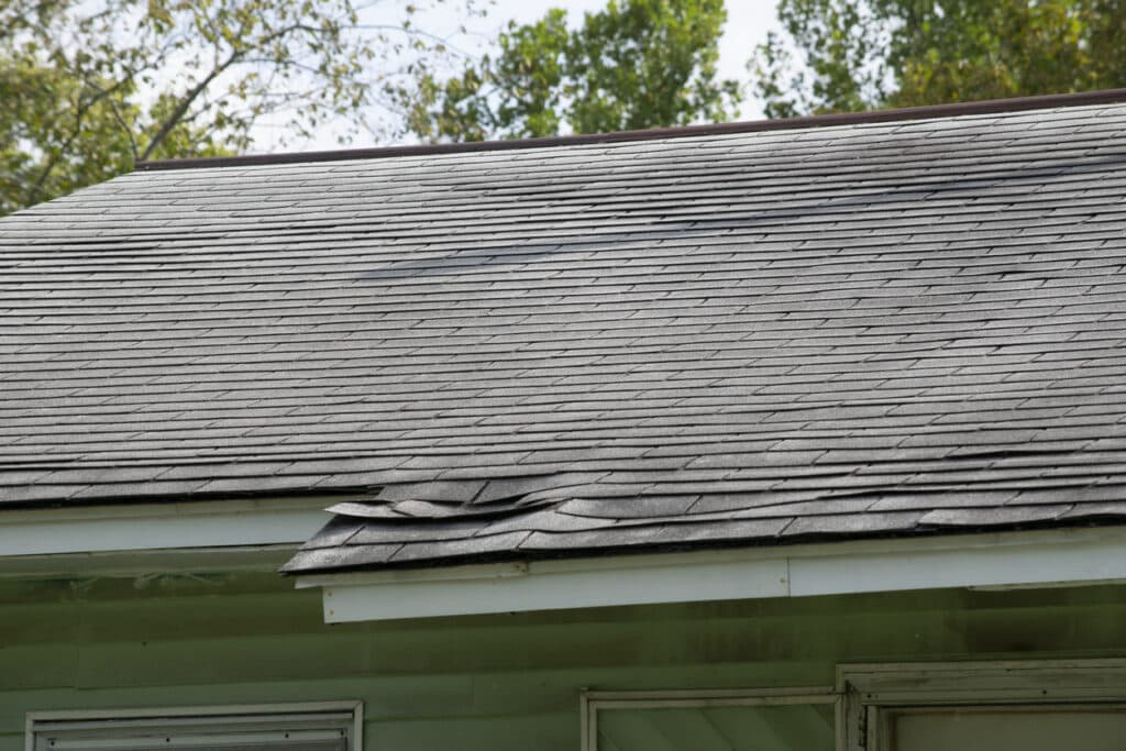 Damaged and old roofing