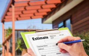 an estimate on a clipboard